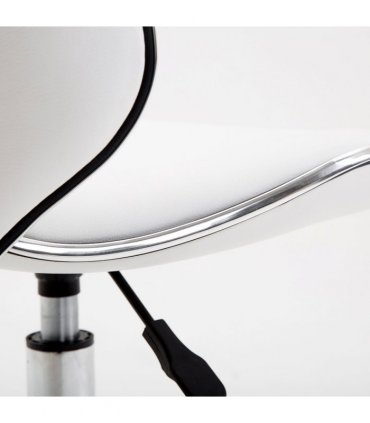 Office Chair Beauty Salon Rolling Technician Stool Chair Low Back White HOMCOM