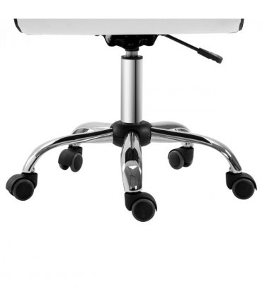 Armless Mid-Back Adjustable Office Chair 360 Swivel Ergonomic White PU Leather