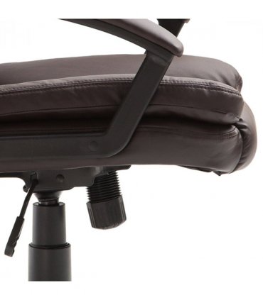 Swivel Executive Office Chair Mid Back PU Leather Chair with Arm, Brown HOMCOM