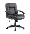 Office Chair Black PU Leather 170W x 62D x 68Hcm Swivel Executive Chair Mid Back