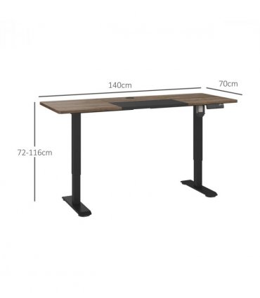 Height Adjustable Electric Standing with 4 Memory Preset Black Vinsetto