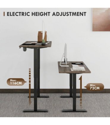 Height Adjustable Electric Standing with 4 Memory Preset Black Vinsetto