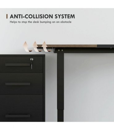 Height Adjustable Electric Standing with 4 Memory Preset Black Vinsetto