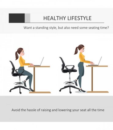 Drafting Chair Tall Office Chair with Adjustable Height and Footrest