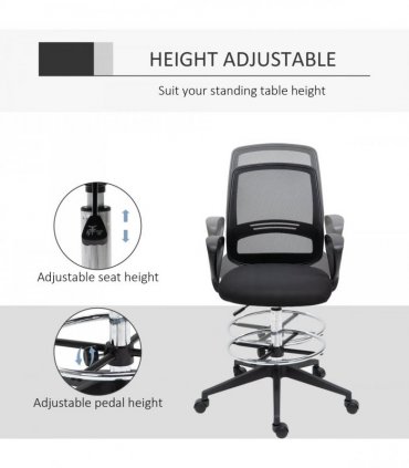 Drafting Chair Tall Office Chair with Adjustable Height and Footrest