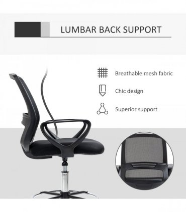 Drafting Chair Tall Office Chair with Adjustable Height and Footrest