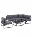 6Pcs Outdoor Sectional Sofa Set Conversation Aluminum Frame Cushion Outsunny