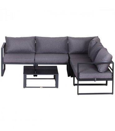 6Pcs Outdoor Sectional Sofa Set Conversation Aluminum Frame Cushion Outsunny