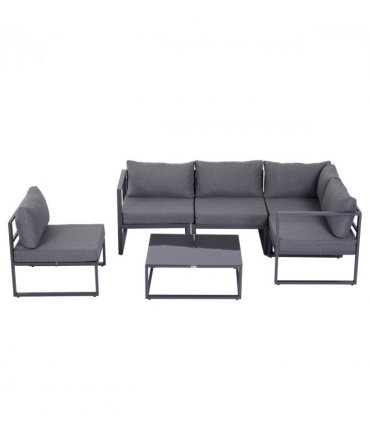 6Pcs Outdoor Sectional Sofa Set Conversation Aluminum Frame Cushion Outsunny