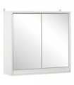Wall Mounted Mirror Cabinet White 48W x 14.5D x 45Hcm MDF and Particle Board