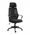 Mesh Back Office Chair w/ Adjustable Height Padded Headrest Black Vinsetto