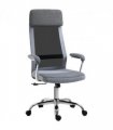 Office Chair Mesh High Back Swivel Task Home Desk Chair w/ Arm, Grey Vinsetto
