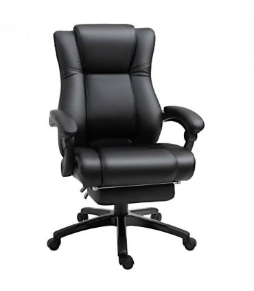 Executive Home Office Chair High Back Recliner, w/ Foot Rest, Black Vinsetto