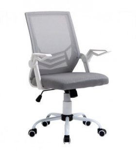 Mesh Swivel Office Chair Task Computer Chair w/ Lumbar Support, Grey Vinsetto