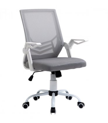 Mesh Swivel Office Chair Task Computer Chair w/ Lumbar Support, Grey Vinsetto