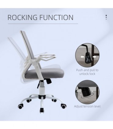 Mesh Swivel Office Chair Task Computer Chair w/ Lumbar Support, Grey Vinsetto