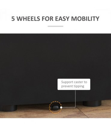 3 Draw Metal Filing Cabinet Lockable 4 Wheel Compact Under Desk Black Vinsetto
