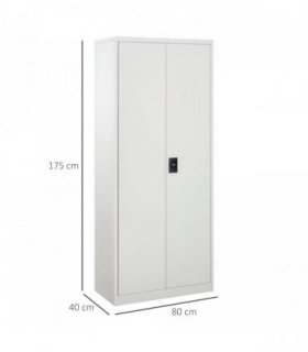 Filing Cabinet Storage Office 2 Doors Adjustable Shelf Metal Cream White