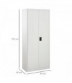 Filing Cabinet Storage Office 2 Doors Adjustable Shelf Metal Cream White