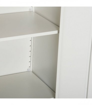 Filing Cabinet Storage Office 2 Doors Adjustable Shelf Metal Cream White