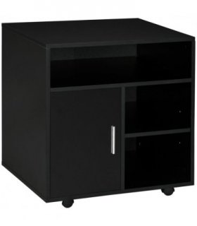 Printer Unit Black Particle Board 65.5H x 60W x 50D cm Multi-Storage Office Orga