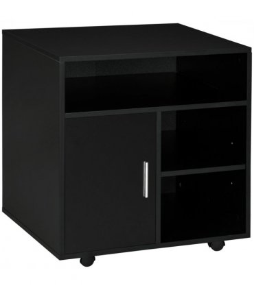 Printer Unit Black Particle Board 65.5H x 60W x 50D cm Multi-Storage Office Orga