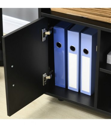 Printer Unit Black Particle Board 65.5H x 60W x 50D cm Multi-Storage Office Orga