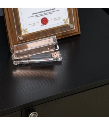 Office Storage Cabinet 2-Tier Locking Black Particle Board 80x80x40cm