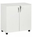 Office Storage Cabinet 2-Tier Locking File Organisation White Particle Board