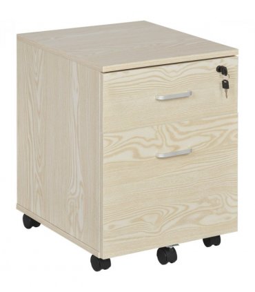 Filing Cabinet Oak 55.6H x 40W x 45Dcm 2-Drawer Locking Office Storage Vinsetto