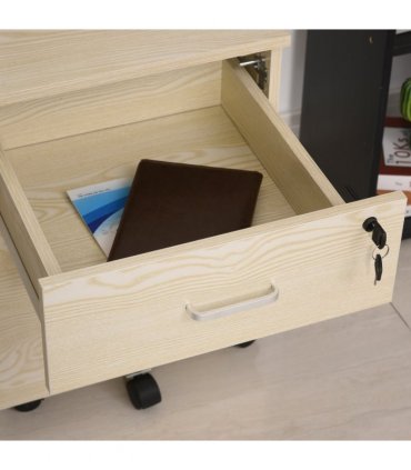 Filing Cabinet Oak 55.6H x 40W x 45Dcm 2-Drawer Locking Office Storage Vinsetto