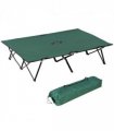Double Camping Folding Cot Outdoor Portable Sunbed Carry Bag, Green Outsunny