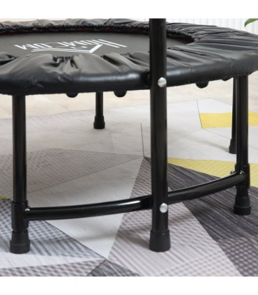 Mini Trampoline Black Steel Oxford Fabric PE 101L x 101W x 116-132H cm