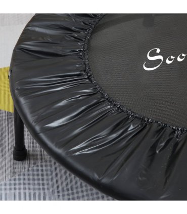 Mini Trampoline Black Steel Oxford Fabric PE 101L x 101W x 116-132H cm