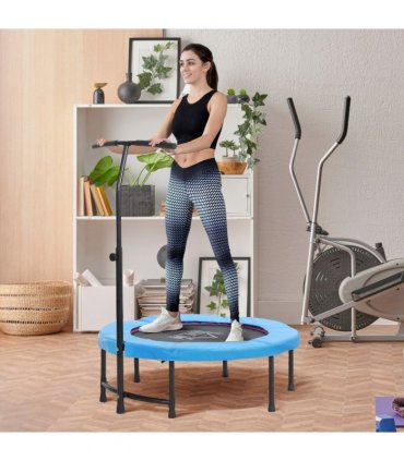 40'' Kids Mini Trampoline, Adult Rebounder Jumper w/ Handle Fitness HOMCOM