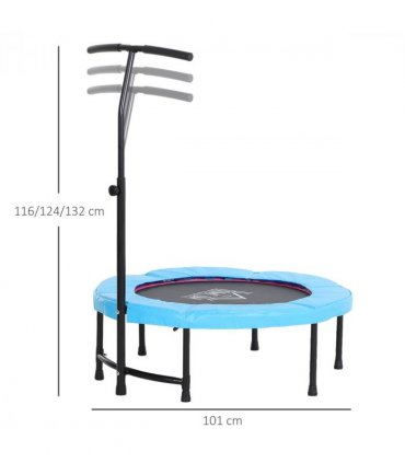 40'' Kids Mini Trampoline, Adult Rebounder Jumper w/ Handle Fitness HOMCOM