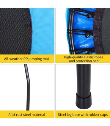 40'' Kids Mini Trampoline, Adult Rebounder Jumper w/ Handle Fitness HOMCOM