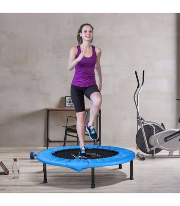 Foldable Mini Fitness Trampoline Exercise Rebounder Jumper, Blue HOMCOM