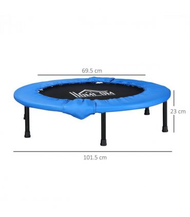 Foldable Mini Fitness Trampoline Exercise Rebounder Jumper, Blue HOMCOM