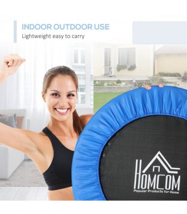 Foldable Mini Fitness Trampoline Exercise Rebounder Jumper, Blue HOMCOM