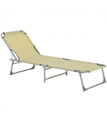Camping Cot Picnic Sun Lounger Portable Folding Chaise Chair Patio Outsunny