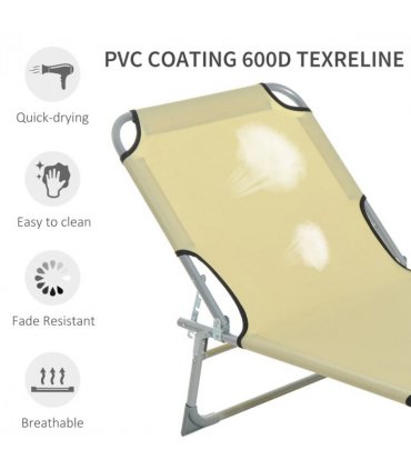 Camping Cot Picnic Sun Lounger Portable Folding Chaise Chair Patio Outsunny