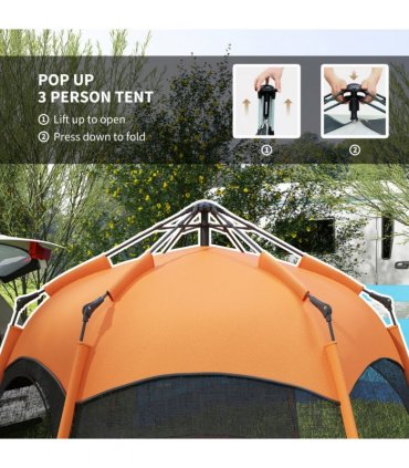 4 Person Pop Up Tent Camping Festival Hiking Shelter Family Portable Outsunny