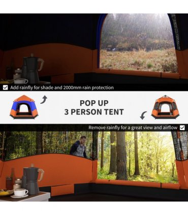 4 Person Pop Up Tent Camping Festival Hiking Shelter Family Portable Outsunny