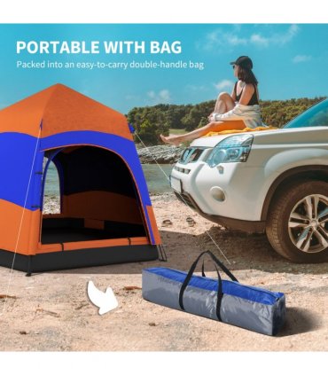 4 Person Pop Up Tent Camping Festival Hiking Shelter Family Portable Outsunny
