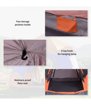 4 Person Pop Up Tent Camping Festival Hiking Shelter Family Portable Outsunny