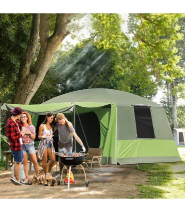 Two Room Dome Tent Camping Shelter w/ Porch and Portable Carry Bag Outsunny