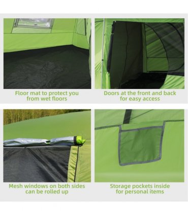 Two Room Dome Tent Camping Shelter w/ Porch and Portable Carry Bag Outsunny