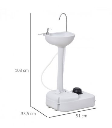 Portable Camping Sink with Towel Holder & Soap Dispenser Hand Wash Outsunny