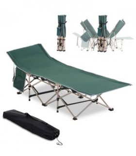 Single Portable Outdoor Military Sleeping Bed Camping Cot Green Outsunny